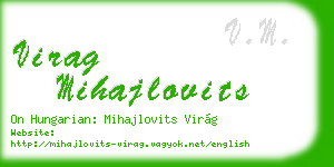 virag mihajlovits business card