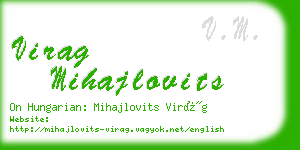 virag mihajlovits business card